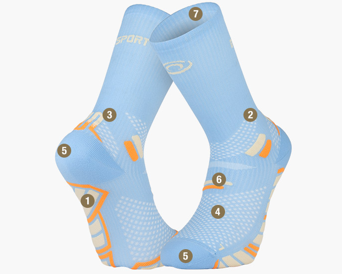 Trail Ultra High Socks blue sky/Orange